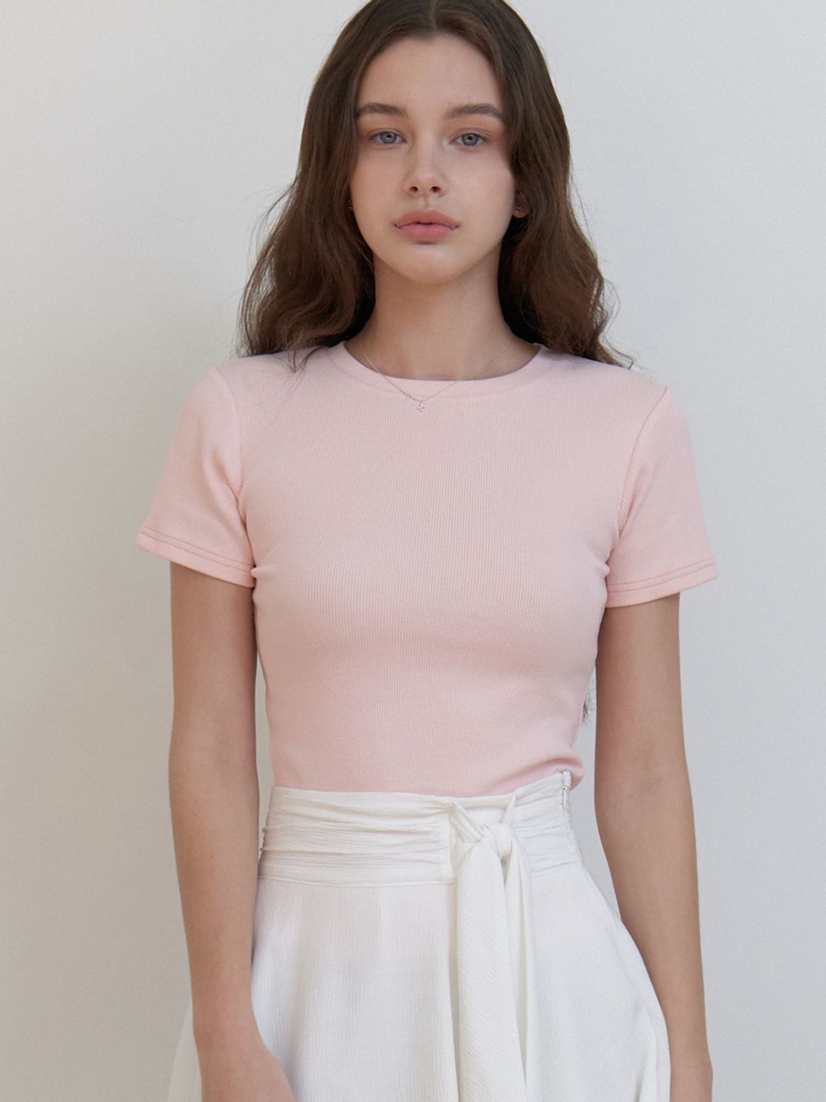 리엘(RE L) Blueberry half t-shirt (pink)