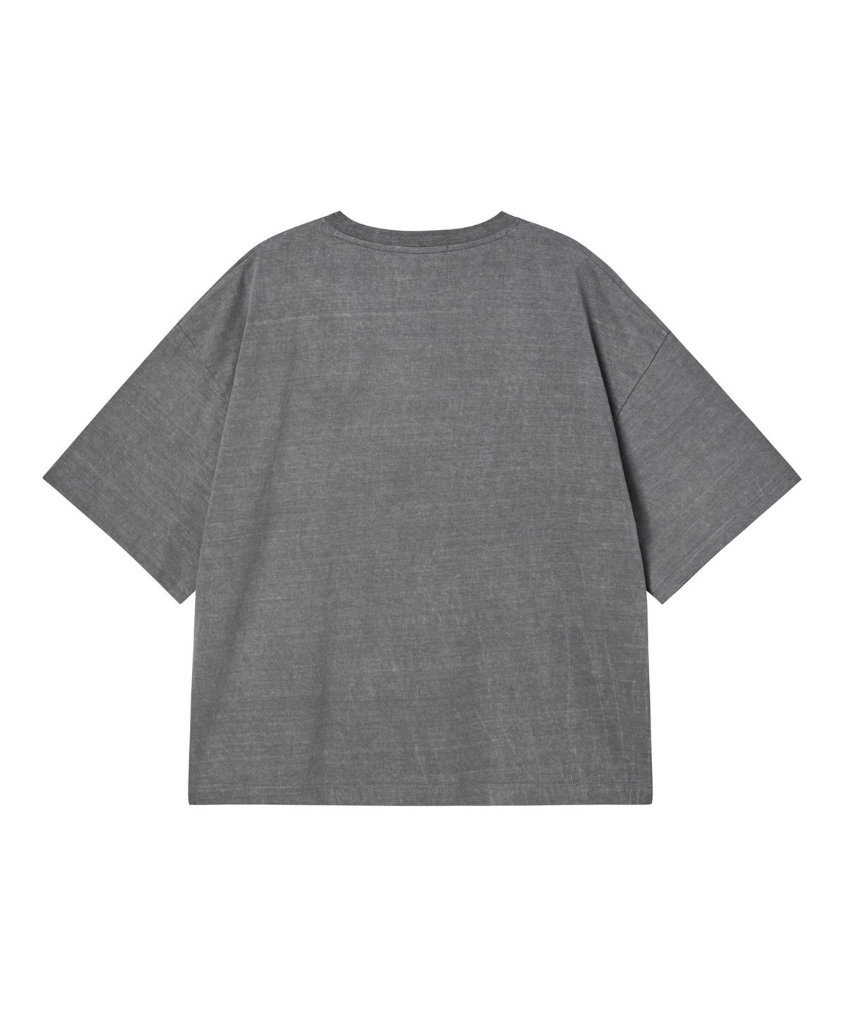 비욘드클로젯(BEYOND CLOSET) [COLLECTION LINE] 빈티지 프린트 디테일 피그먼트 워싱 반팔 티셔츠 그레이