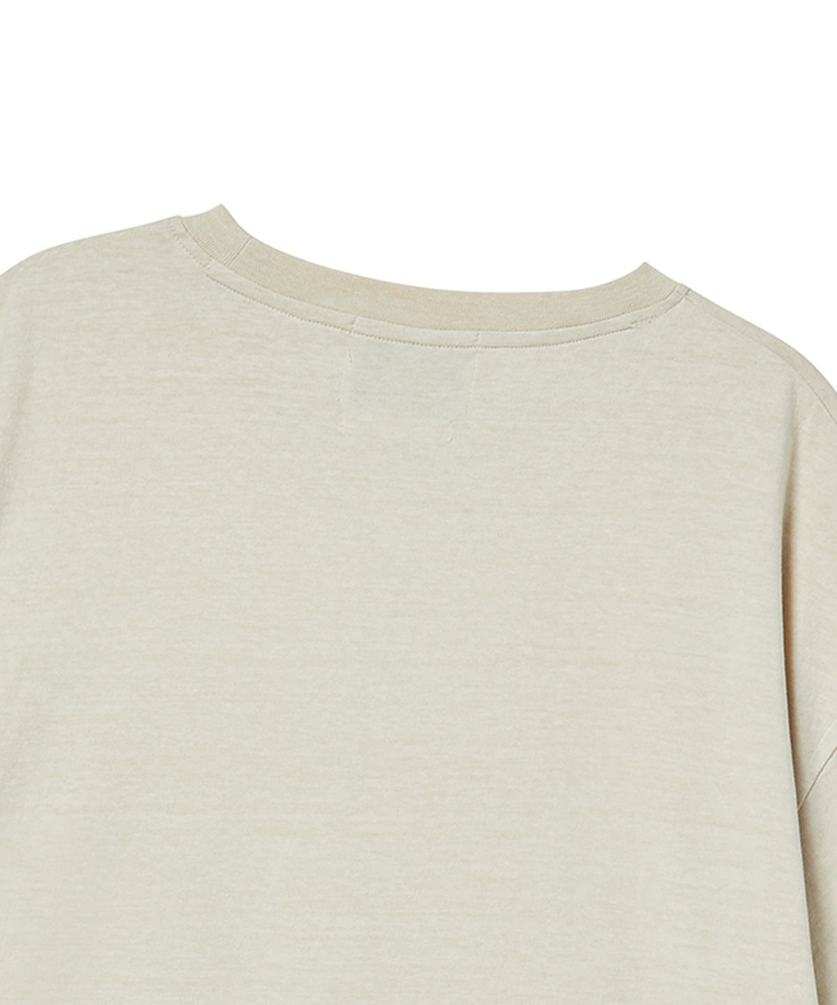 비욘드클로젯(BEYOND CLOSET) [COLLECTION LINE] 빈티지 프린트 디테일 피그먼트 워싱 반팔 티셔츠 아이보리