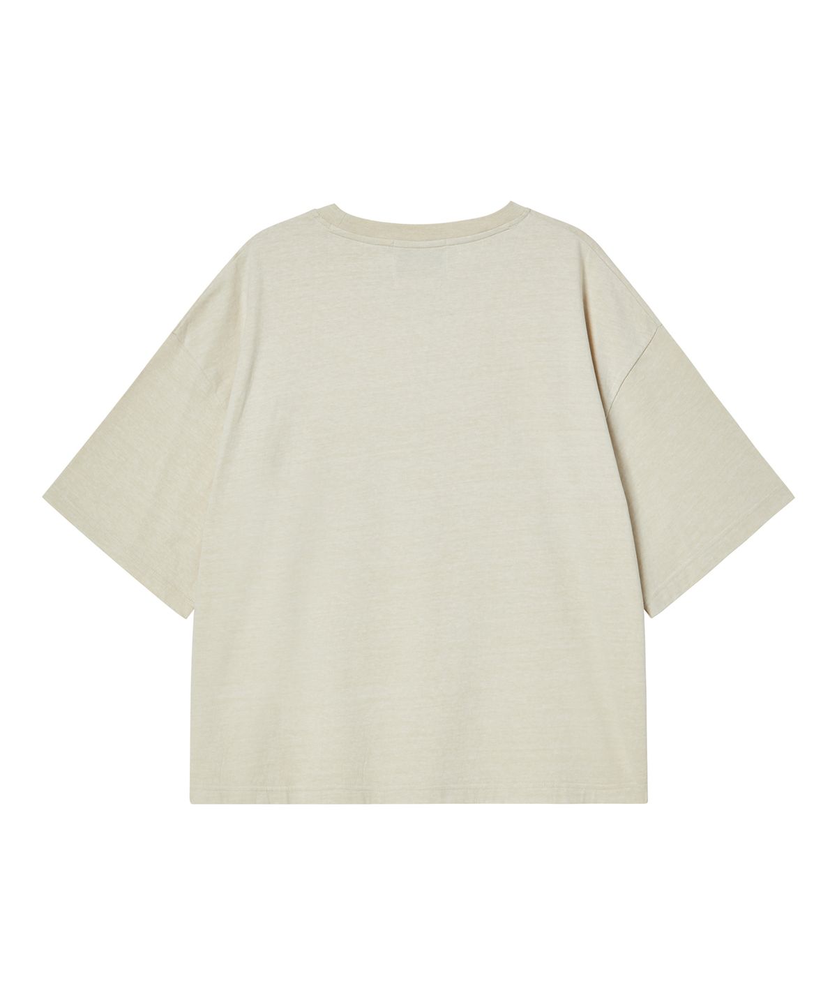 비욘드클로젯(BEYOND CLOSET) [COLLECTION LINE] 빈티지 프린트 디테일 피그먼트 워싱 반팔 티셔츠 아이보리