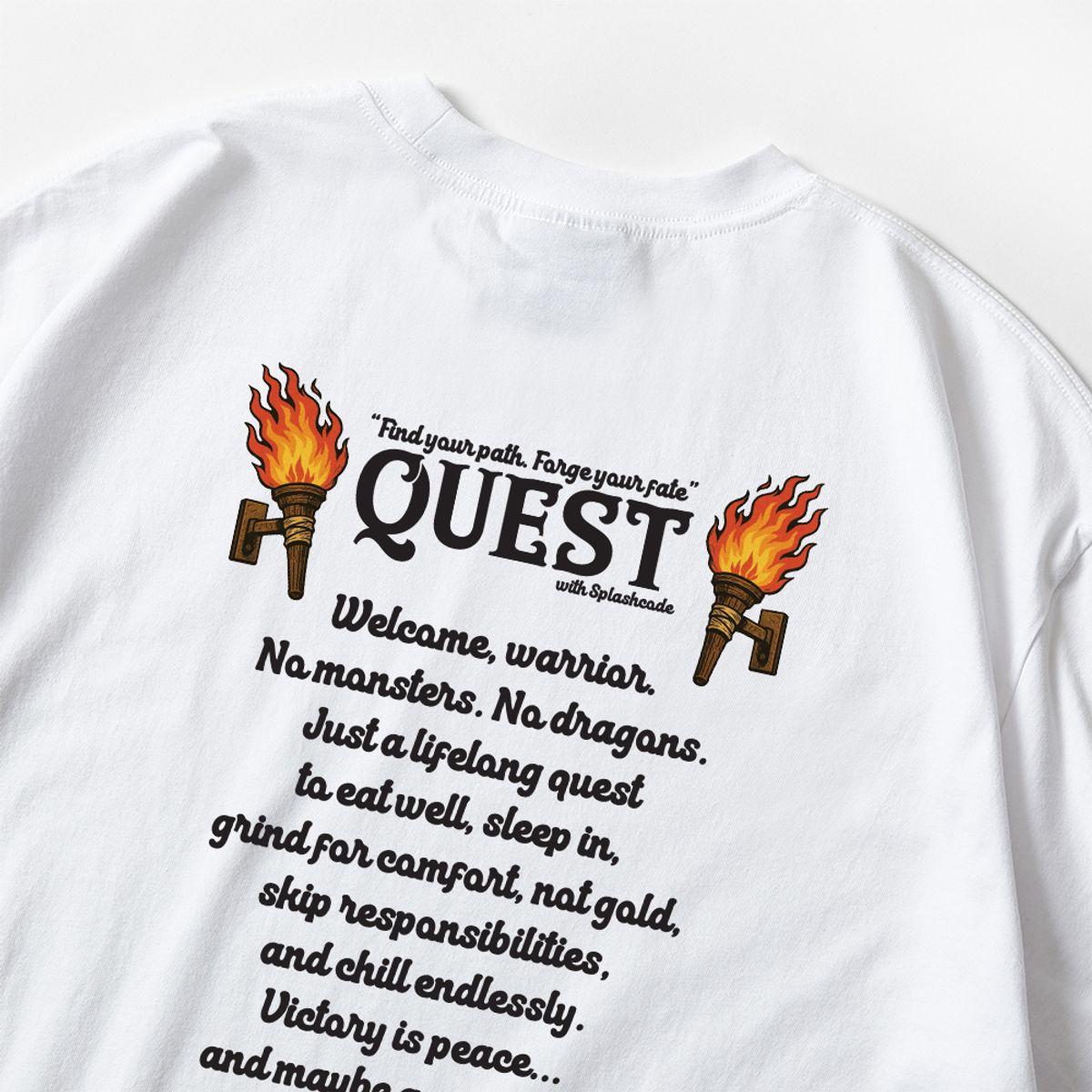 스플래시코드(SPLASHCODE) 반팔 티셔츠 화이트 - 퀘스트(Quest)