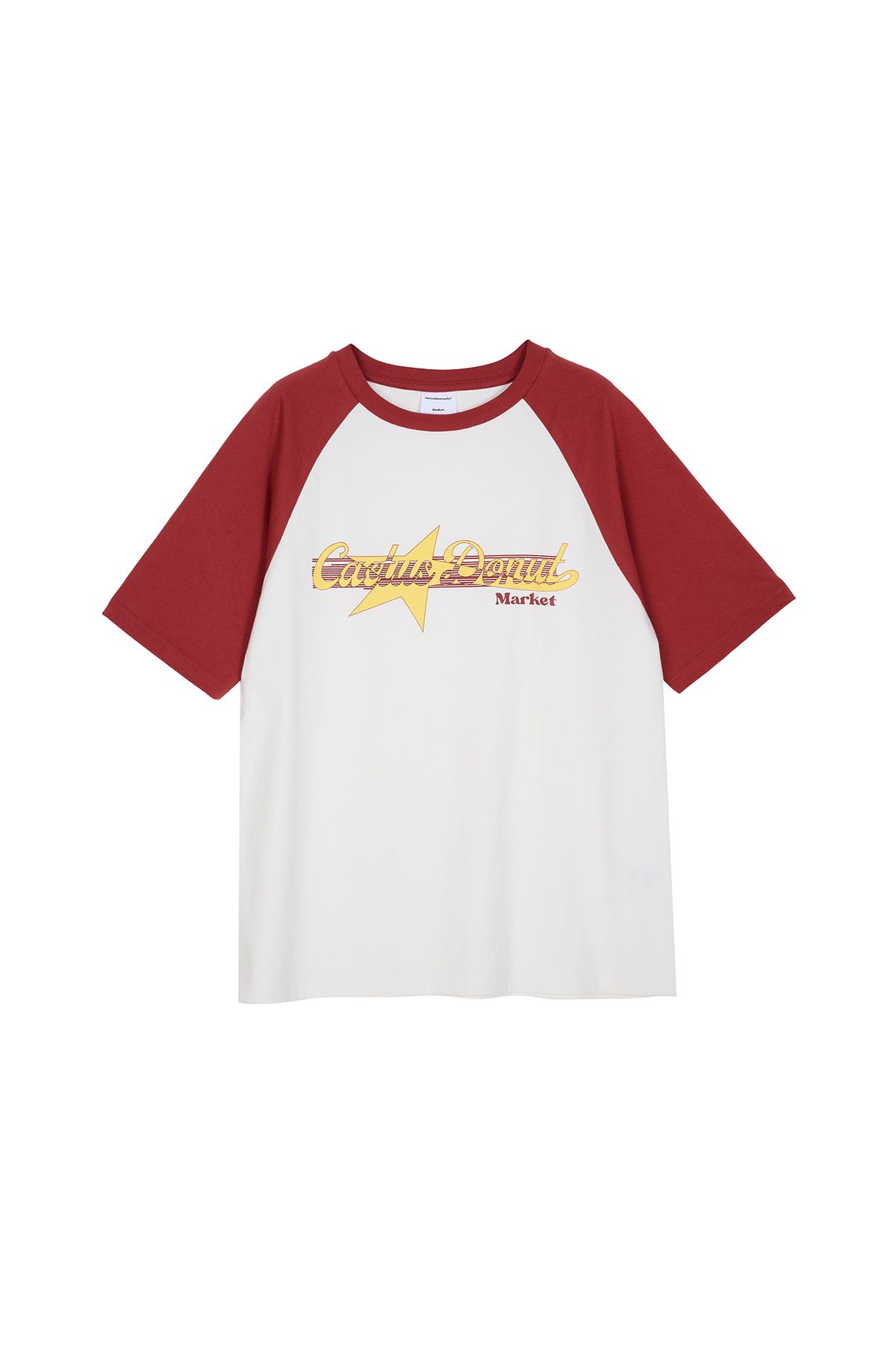 캑터스도넛마켓(CACTUSDONUTMARKET) Logo Star Raglan T-Shirt - Red