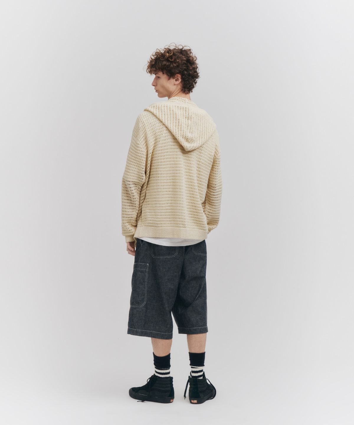 피도디도(FIDO DIDO) Net Knit Zip Hoodie Sky Blue