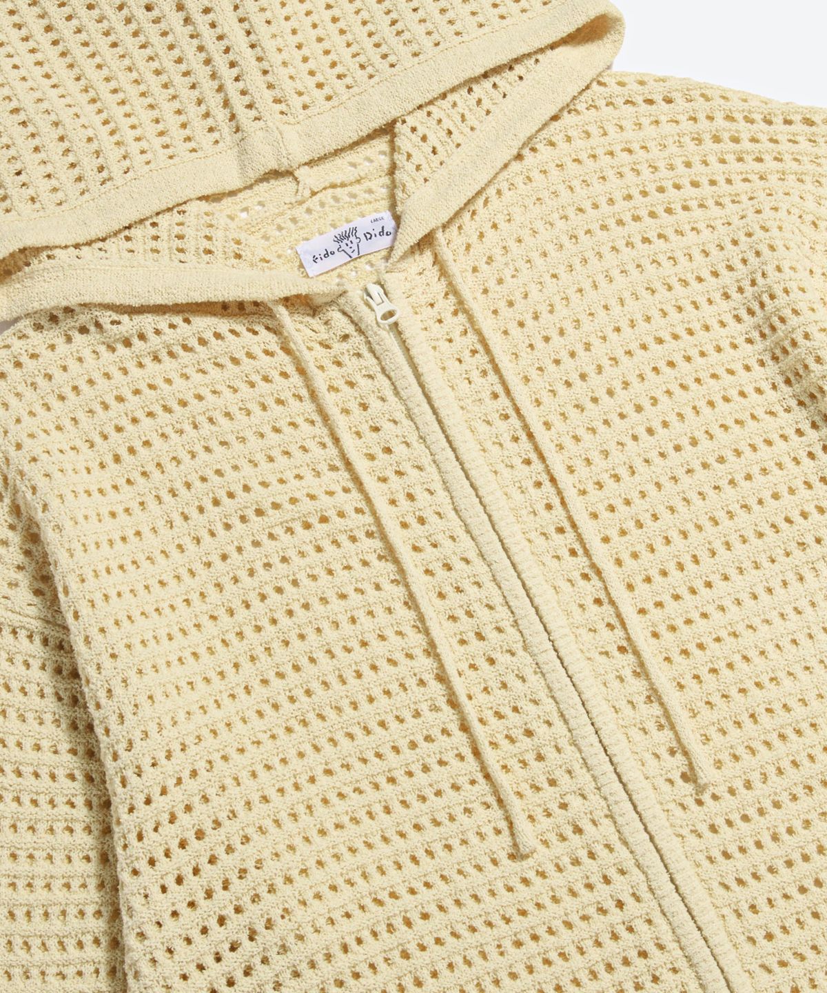 피도디도(FIDO DIDO) Net Knit Zip Hoodie Ivory