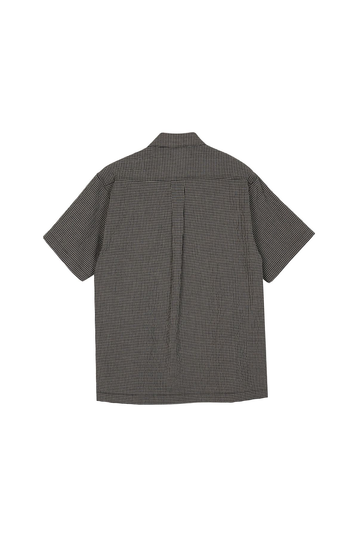 캑터스도넛마켓(CACTUSDONUTMARKET) Mini Label Check Half  Shirt - Black
