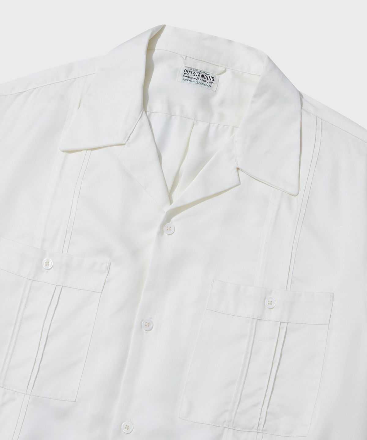 아웃스탠딩(OUTSTANDING) 2PK CUBAN COLLAR HALF SHIRT_OFF WHITE