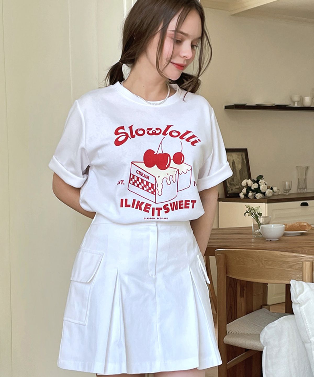 슬로우롤리(SLOWLOLLI) Like sweet t-shirt_3 Colors