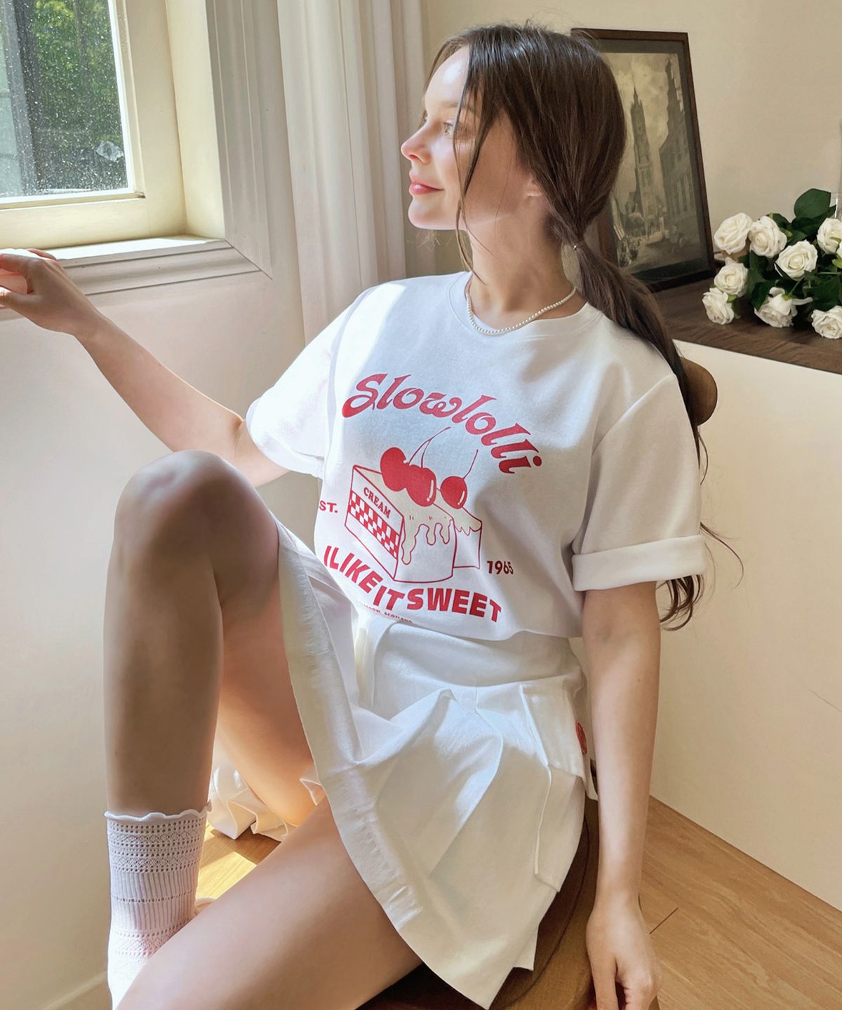 슬로우롤리(SLOWLOLLI) Like sweet t-shirt_3 Colors