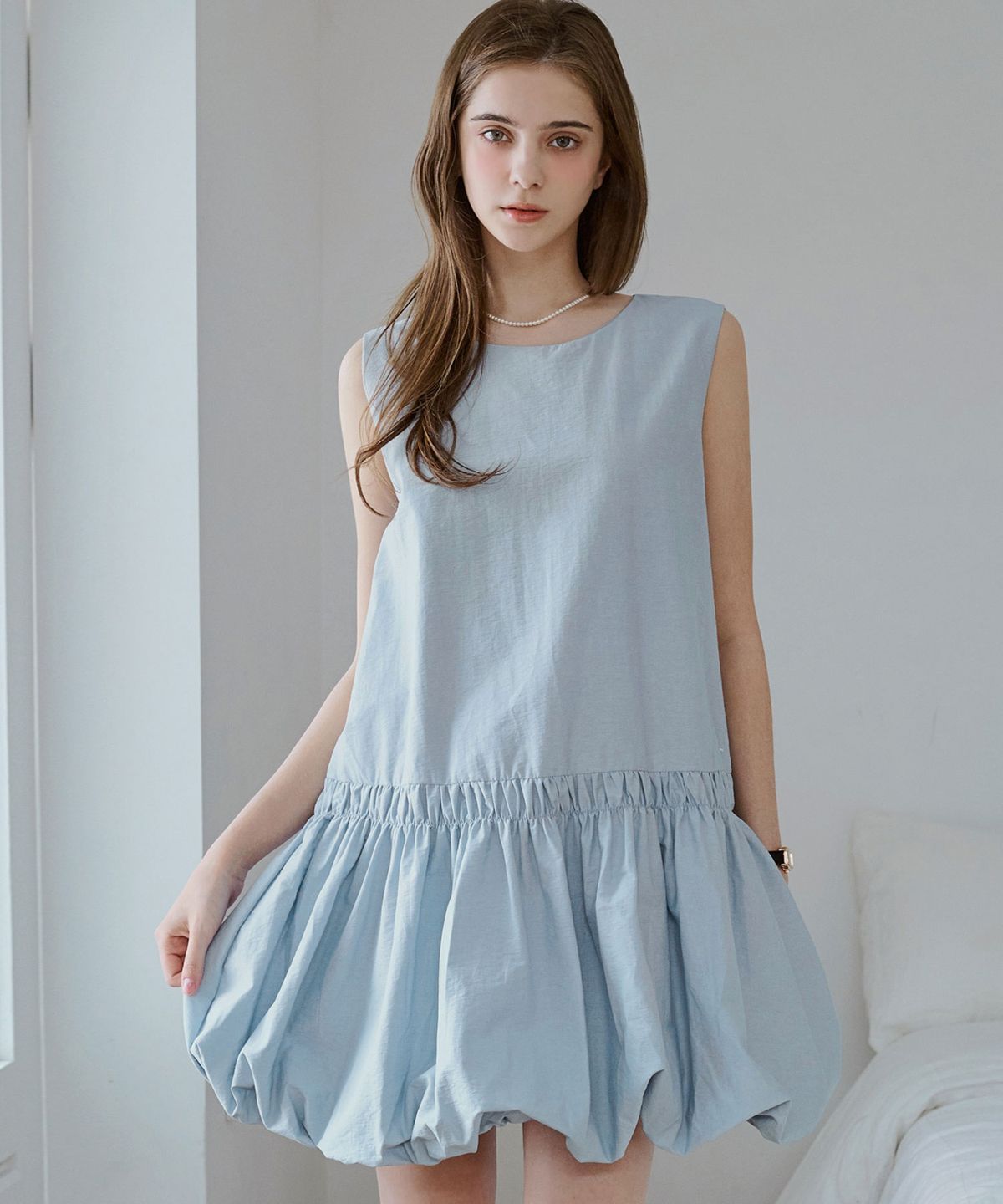 슬로우롤리(SLOWLOLLI) Pumpkin puff mini dress_4 Colors