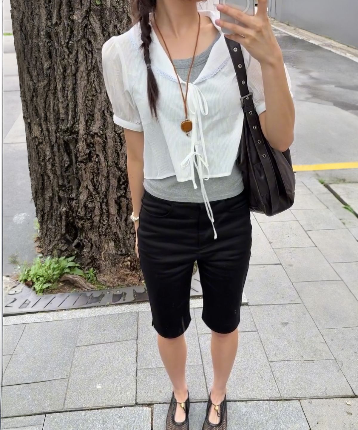 씨타(CITTA) Big Collar Lace Puff Blouse_CTT370(White)