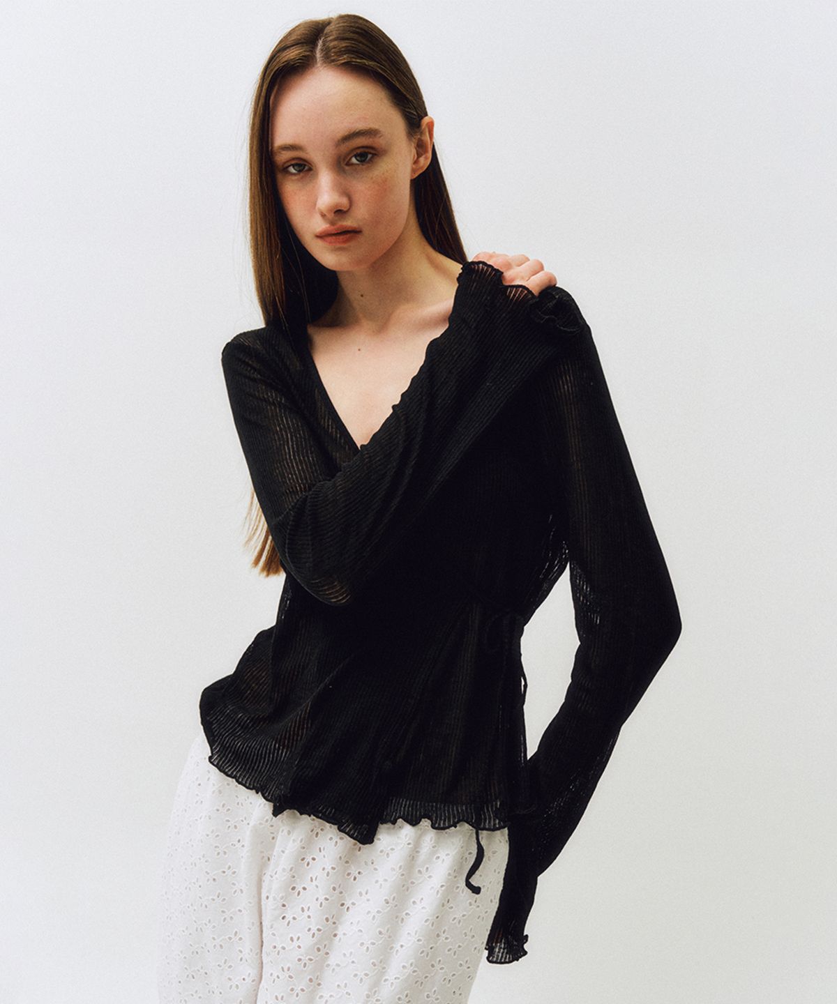 씨타(CITTA) Minimal Wrap Cardigan_CTT368(Black)