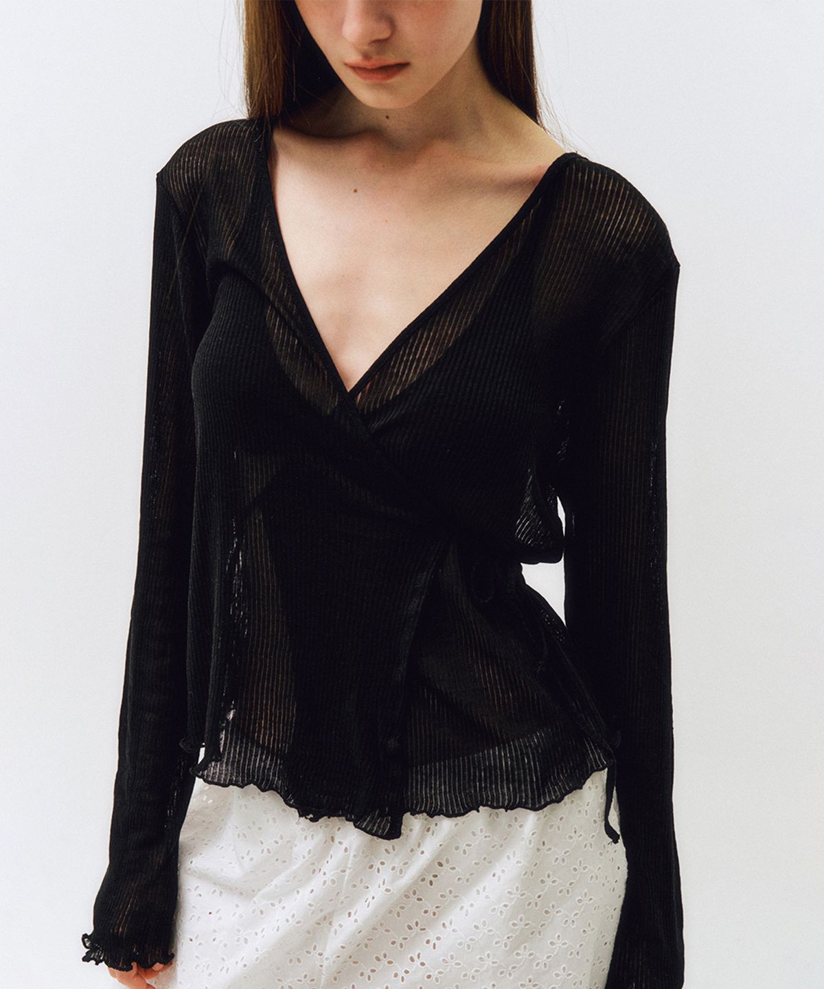 씨타(CITTA) Minimal Wrap Cardigan_CTT368(Black)