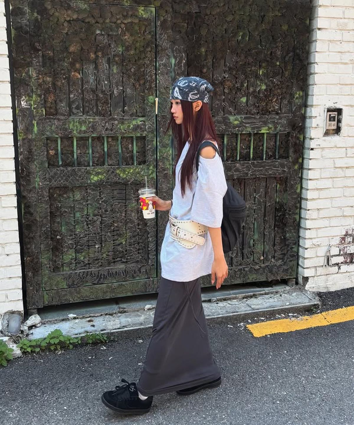 씨타(CITTA) Reversible Off Shoulder T-shirt_CTT362(Melange White)