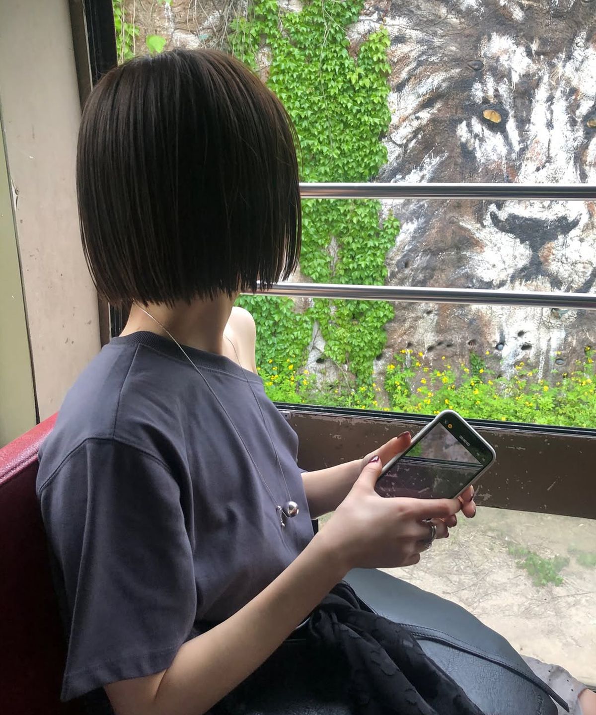 씨타(CITTA) Reversible Off Shoulder T-shirt_CTT362(Charcoal)