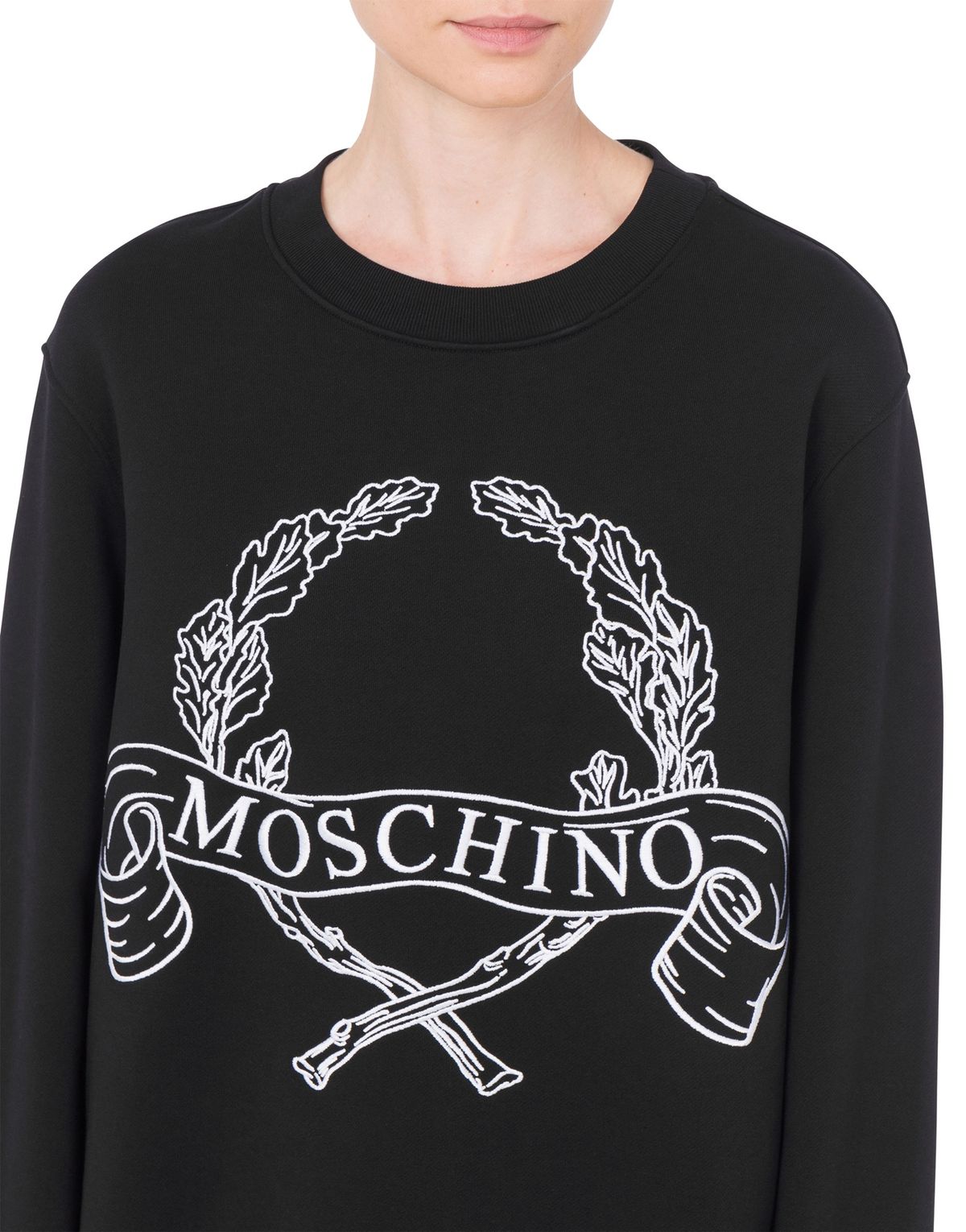 모스키노(MOSCHINO) 월계관 로고 코튼 스웻셔츠