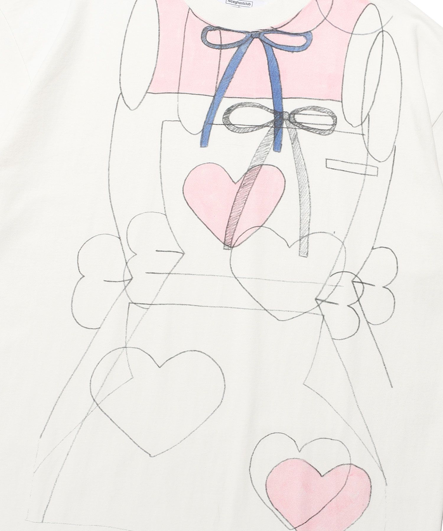 nice ghost club◆Tシャツ/S/コットン/WHT/NG2FMUT591C/MIMICHAN FFATS PINK HEART BIG BI MUSINSA | NICE GHOST CLUB MIMICHAN FFATS PINK HEART BIG BIG