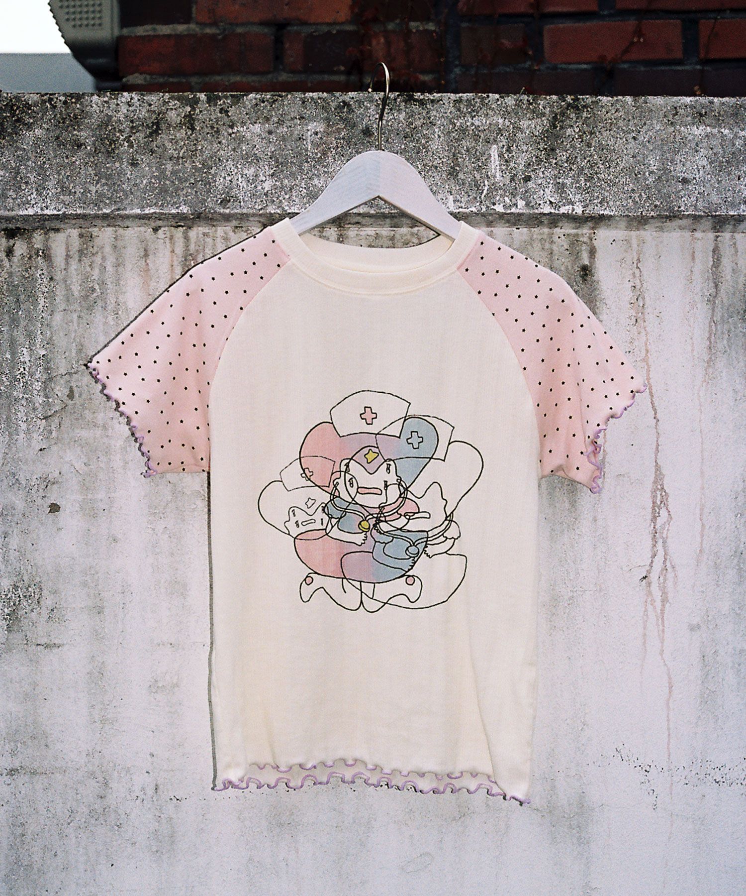 Tシャツ・カットソー [NICEGHOSTCLUB]MIMICHAN CRYING FFOME TEE_IVORY(NG2FMFT593C MUSINSA公式 | NICE GHOST CLUB MIMICHAN CRYING FFOME
