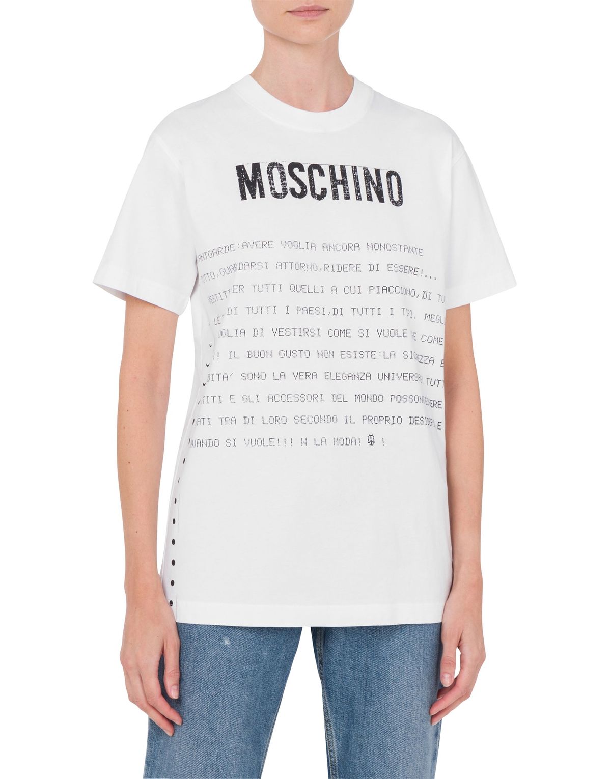 모스키노(MOSCHINO) 아카이브 메시지 저지 티셔츠