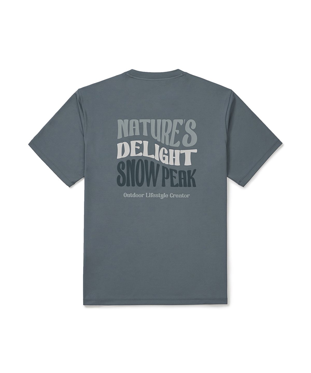 스노우피크 어패럴(SNOWPEAK APPAREL) 워터 레터링 반팔 티셔츠 (S25MMWSW02) Pastel Blue