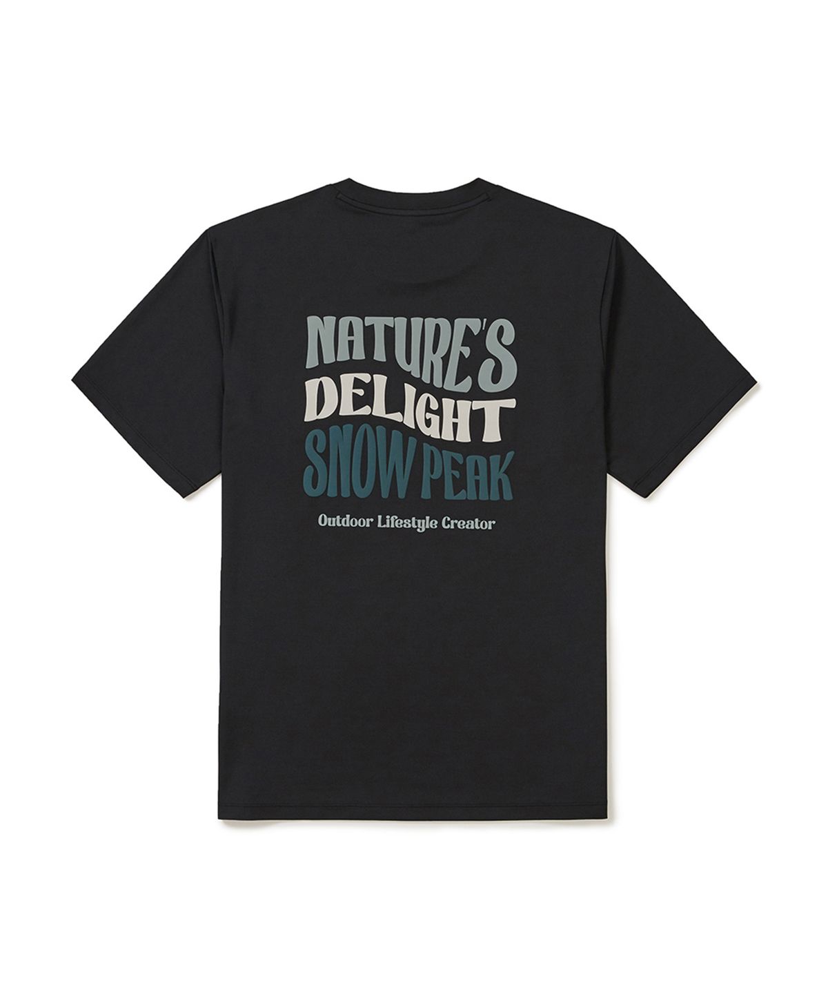스노우피크 어패럴(SNOWPEAK APPAREL) 워터 레터링 반팔 티셔츠 (S25MMWSW02) Black