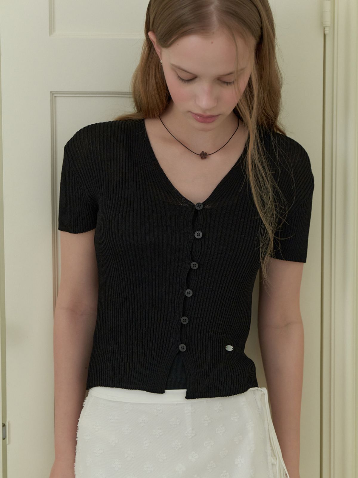 리엘(RE L) Bee half cardigan (black)