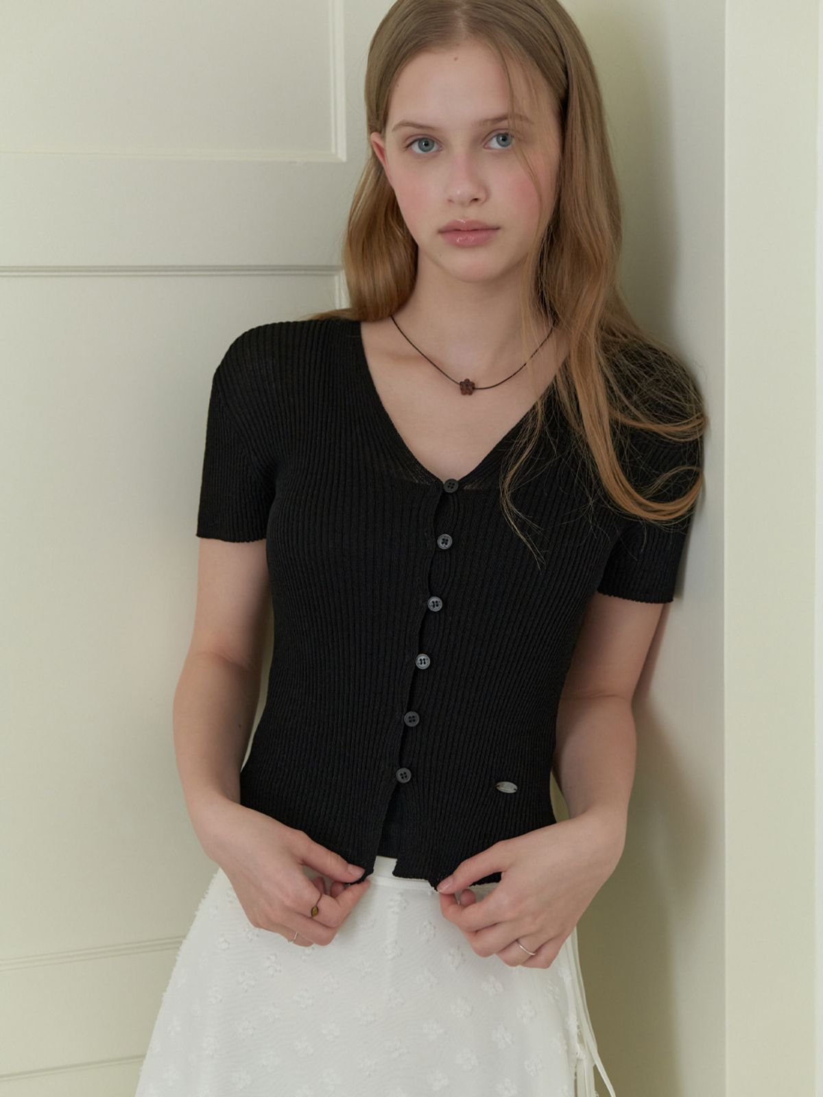 리엘(RE L) Bee half cardigan (black)
