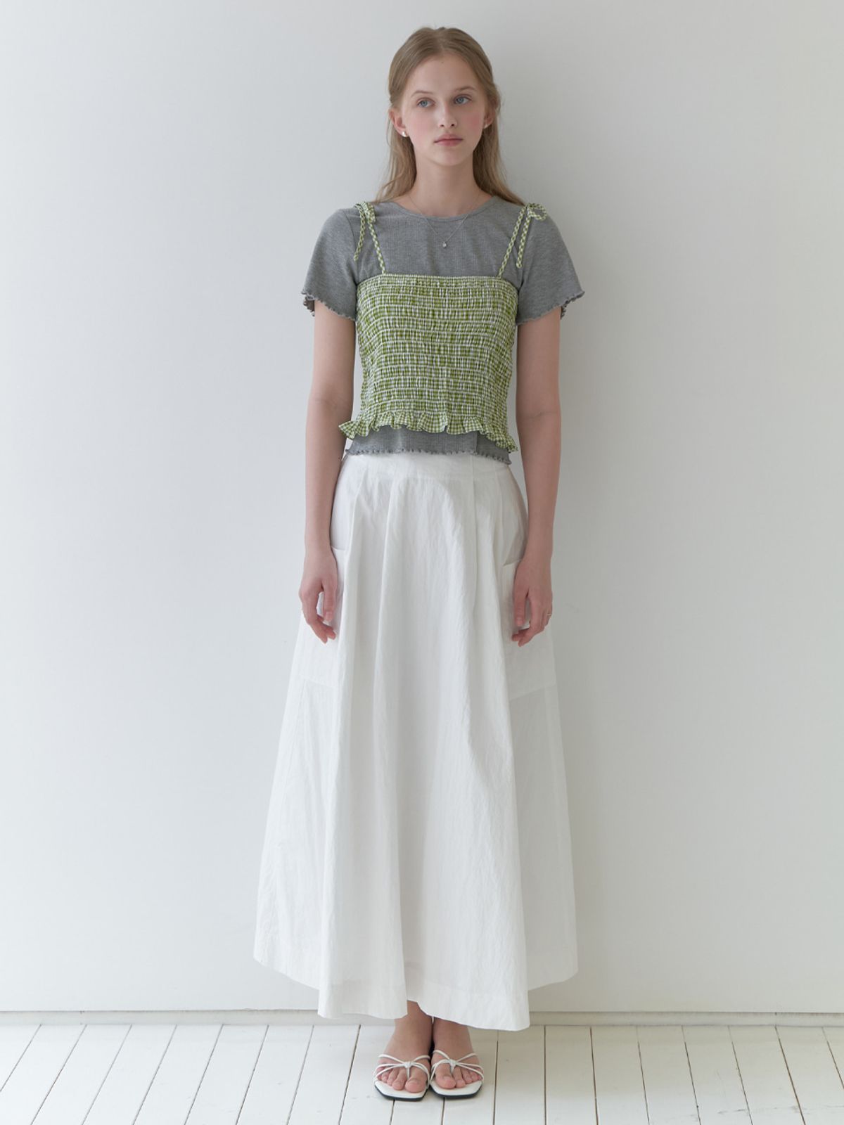리엘(RE L) Laura flare skirt (ivory)