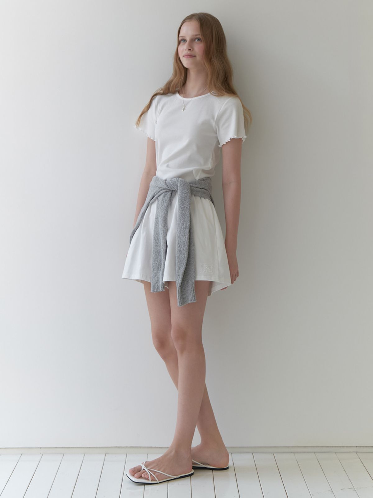 리엘(RE L) Foam banding shorts (ivory)