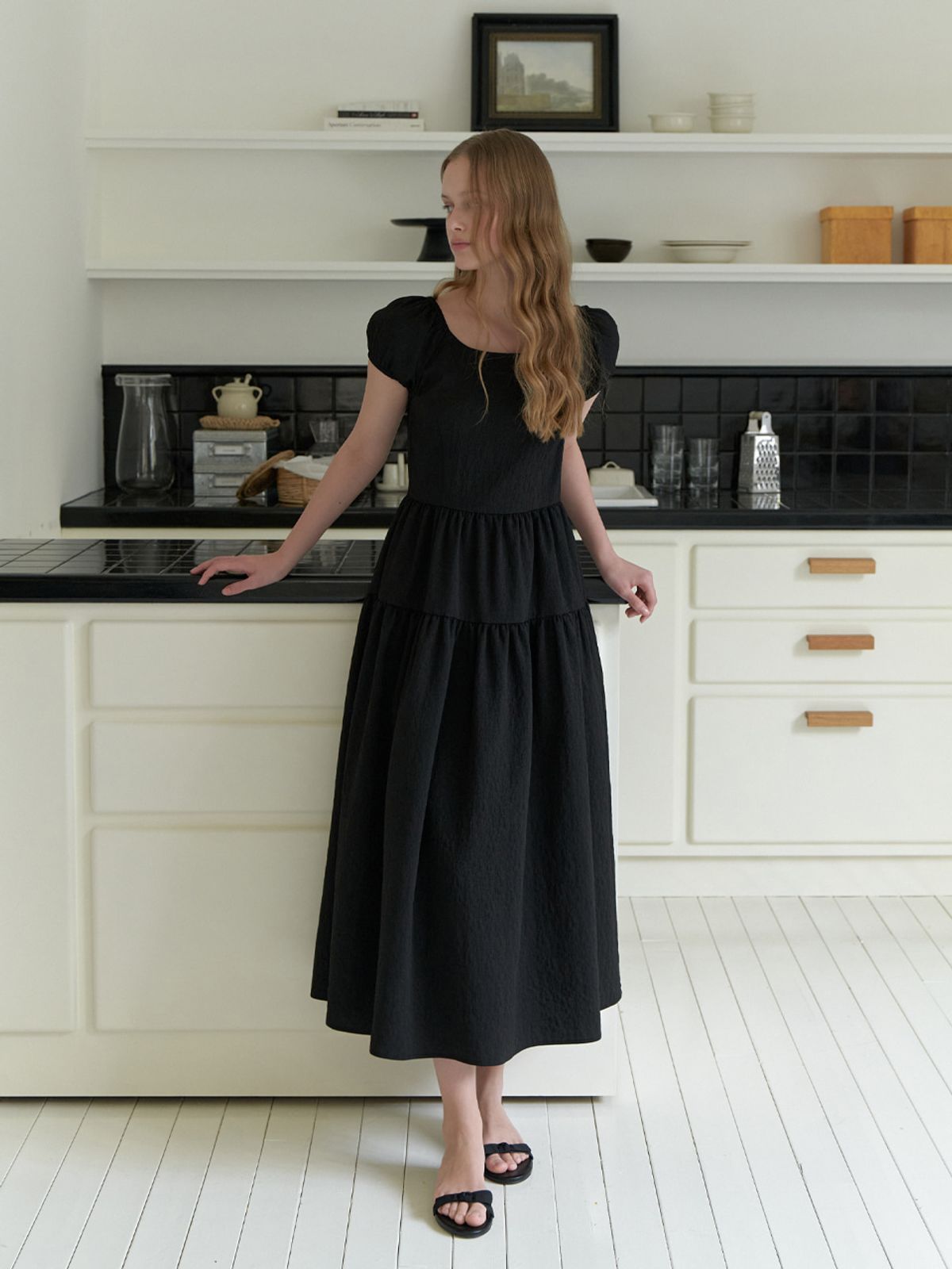 리엘(RE L) Princess line dress (black)