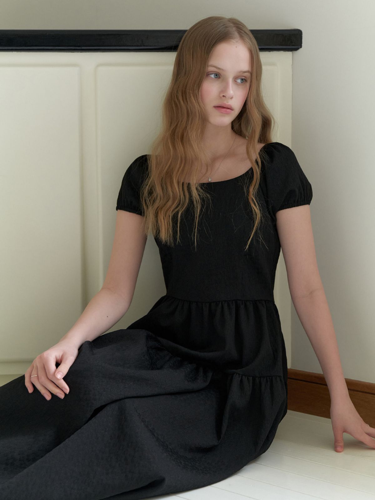 리엘(RE L) Princess line dress (black)