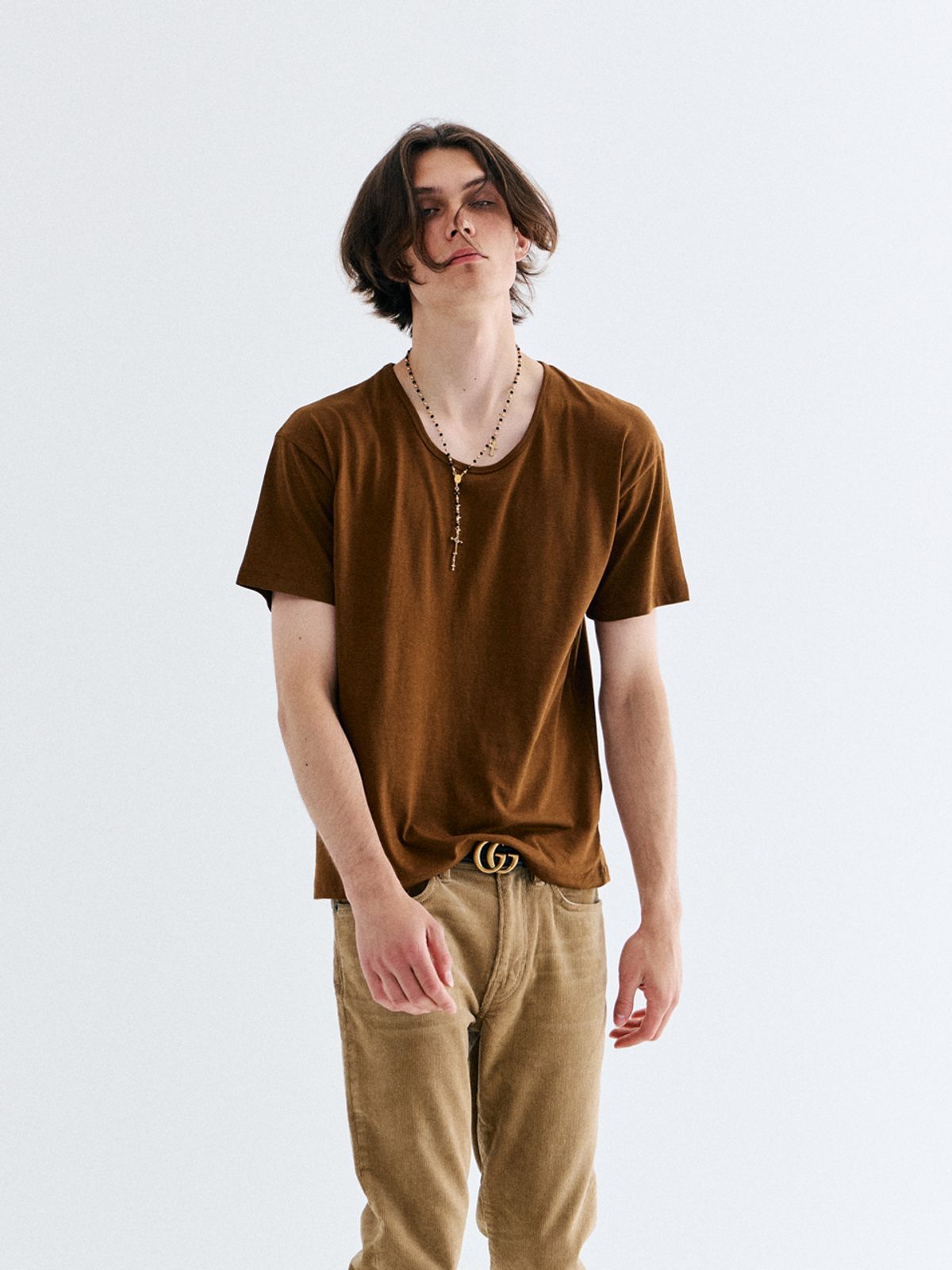 고저(GOZER) UNDER HALF T-SHIRT_PUMPKIN