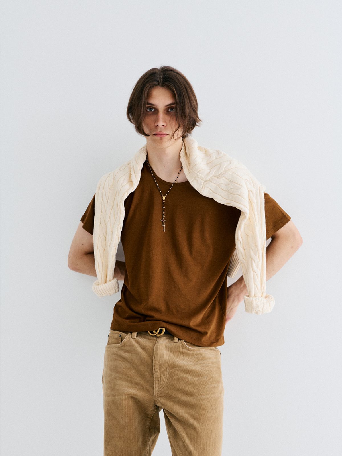 고저(GOZER) UNDER HALF T-SHIRT_PUMPKIN