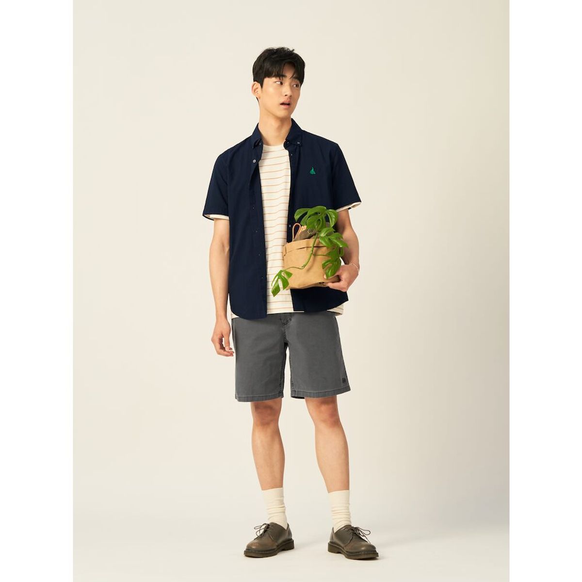 빈폴 멘(BEANPOLE MEN) 밴딩 하프 팬츠  블랙