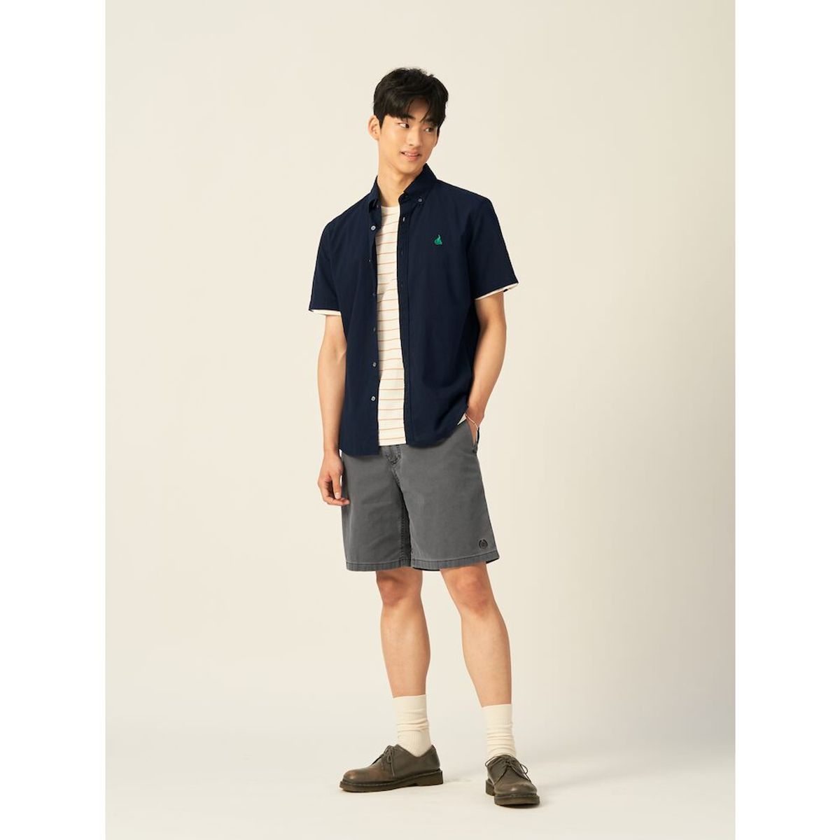 빈폴 멘(BEANPOLE MEN) 밴딩 하프 팬츠  블랙