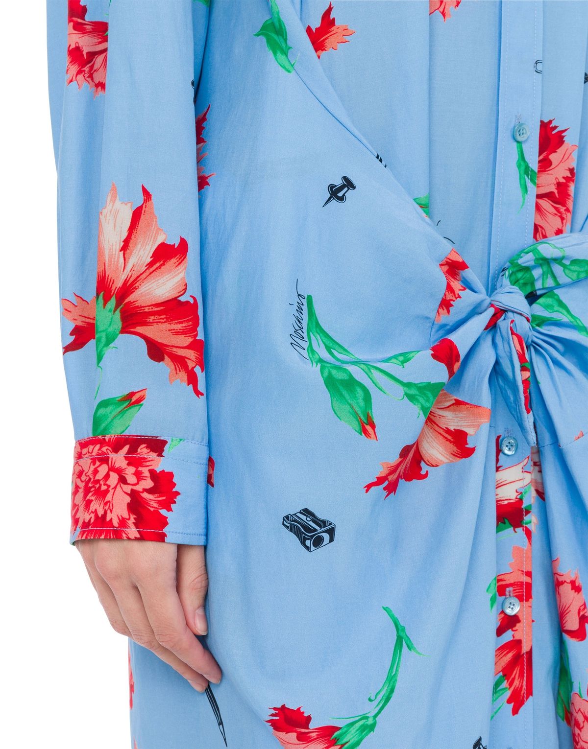모스키노(MOSCHINO) 카네이션 프린트 쿠프로 캔버스 드레스