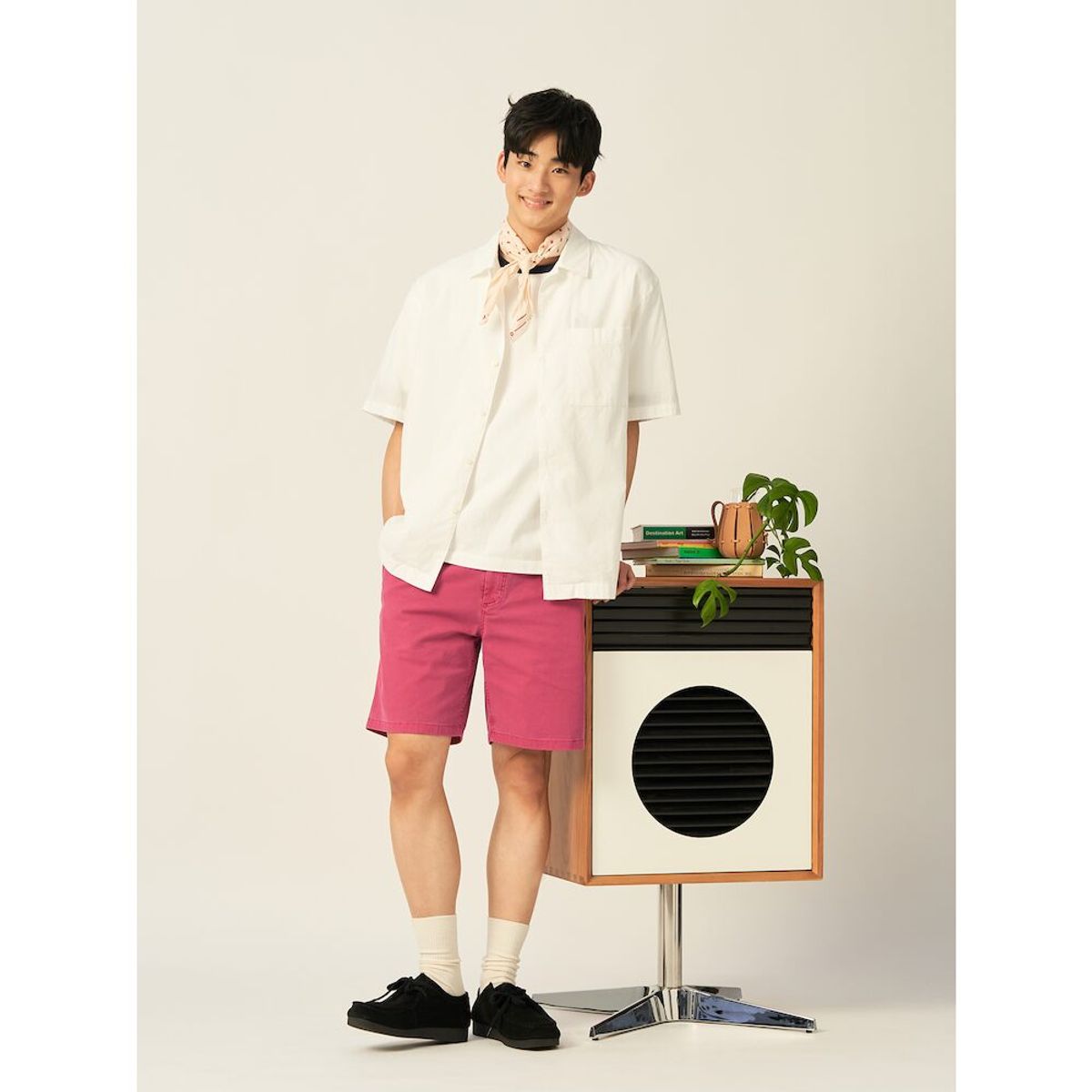 빈폴 멘(BEANPOLE MEN) 밴딩 하프 팬츠  레드