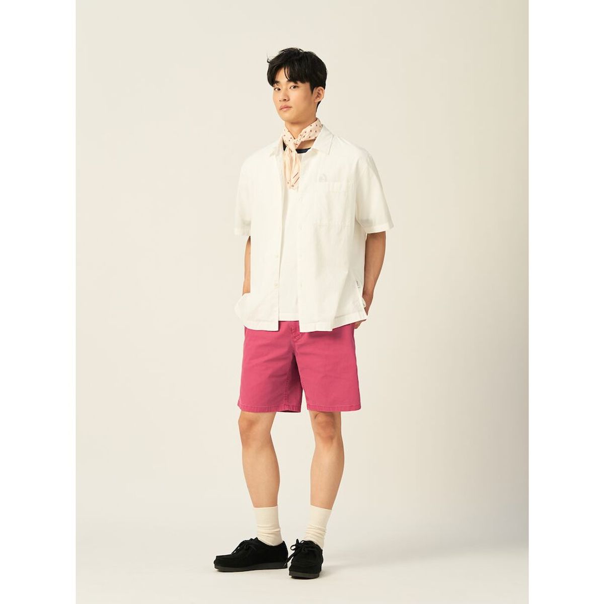 빈폴 멘(BEANPOLE MEN) 밴딩 하프 팬츠  레드