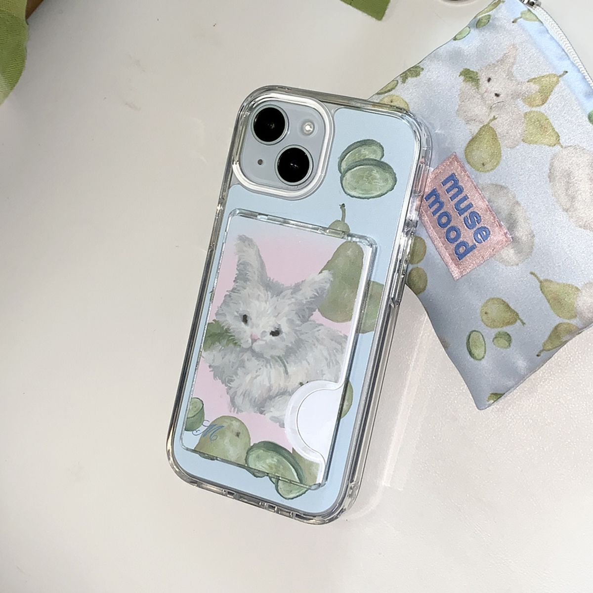 뮤즈무드(MUSEMOOD) pear rabbit MagSafe card slot (맥세이프카드슬롯)