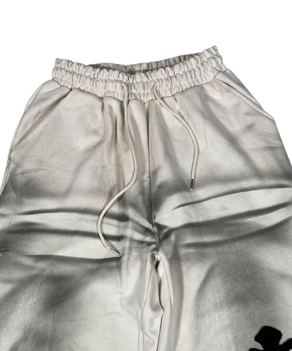 스케이터락(SK8ER ROCK) Layered Cross Painting Bermuda Shorts ((cream))