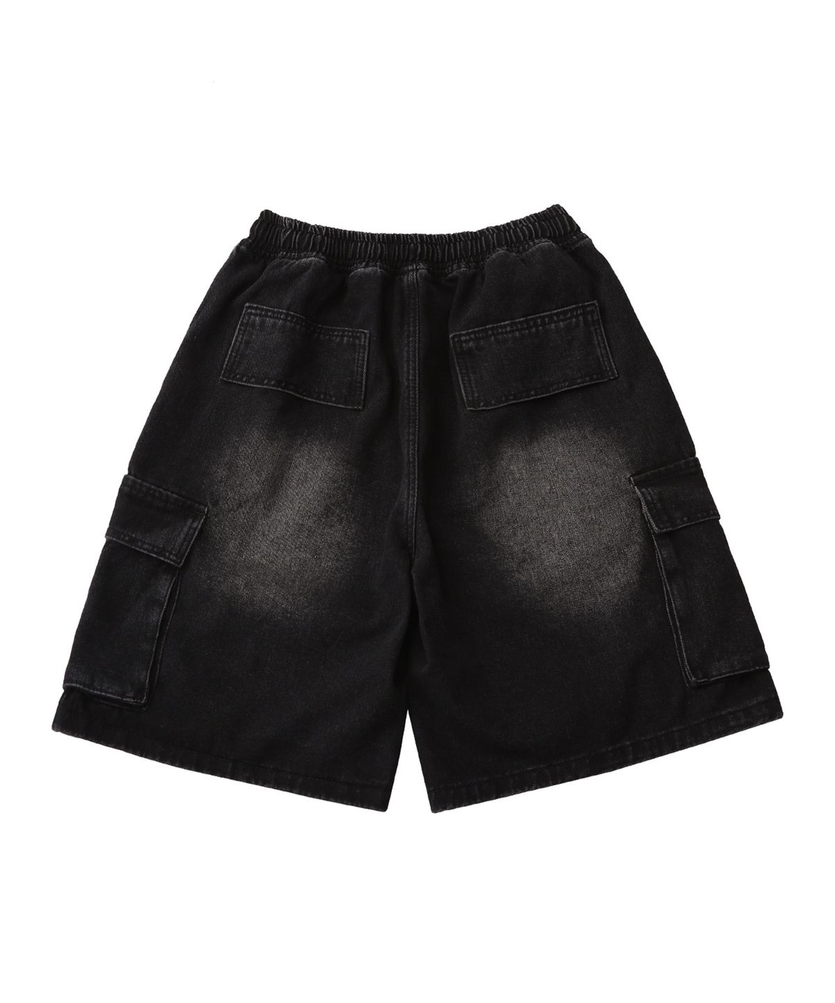 골든선샤인(GOLDEN SUNSHINE) Damage cargo denim shorts_Black