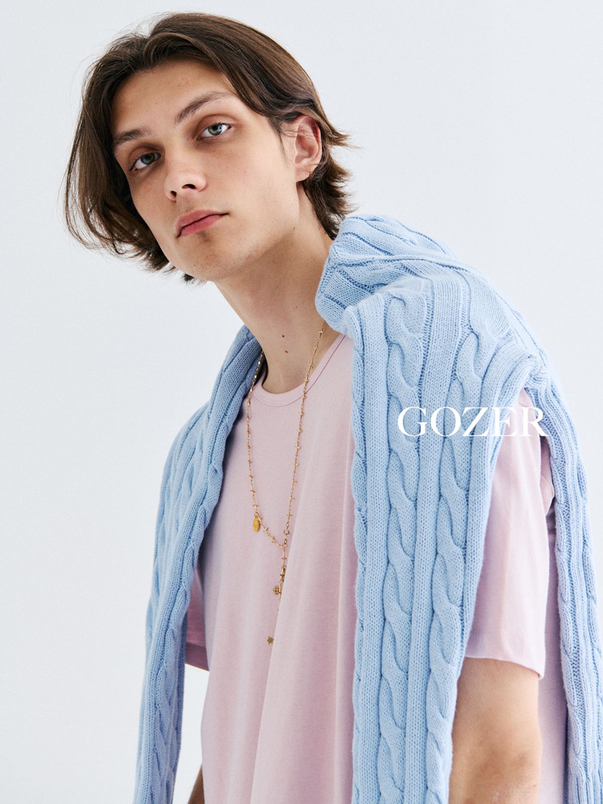 고저(GOZER) UNDER HALF T-SHIRT_LILAC PINK