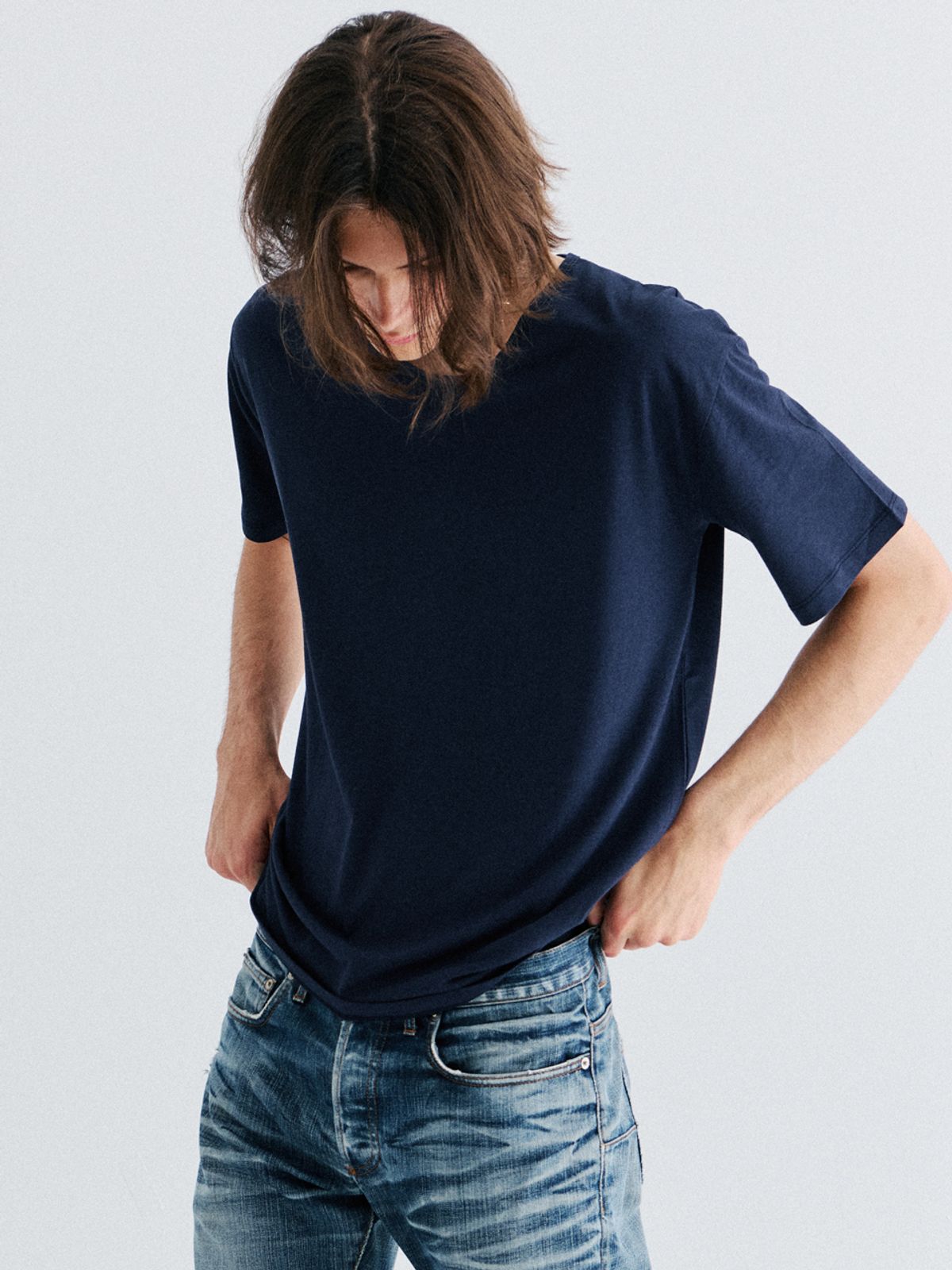 고저(GOZER) UNDER HALF T-SHIRT_NIGHT NAVY