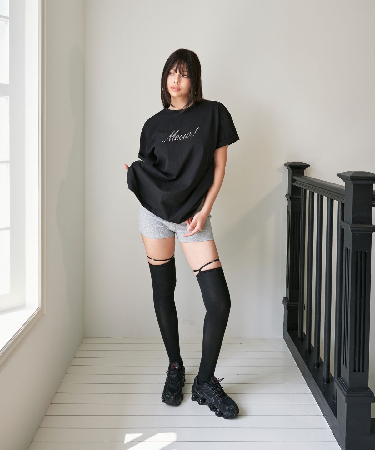 포영(FOUR YOUNG) Micro Shorts Melange Grey