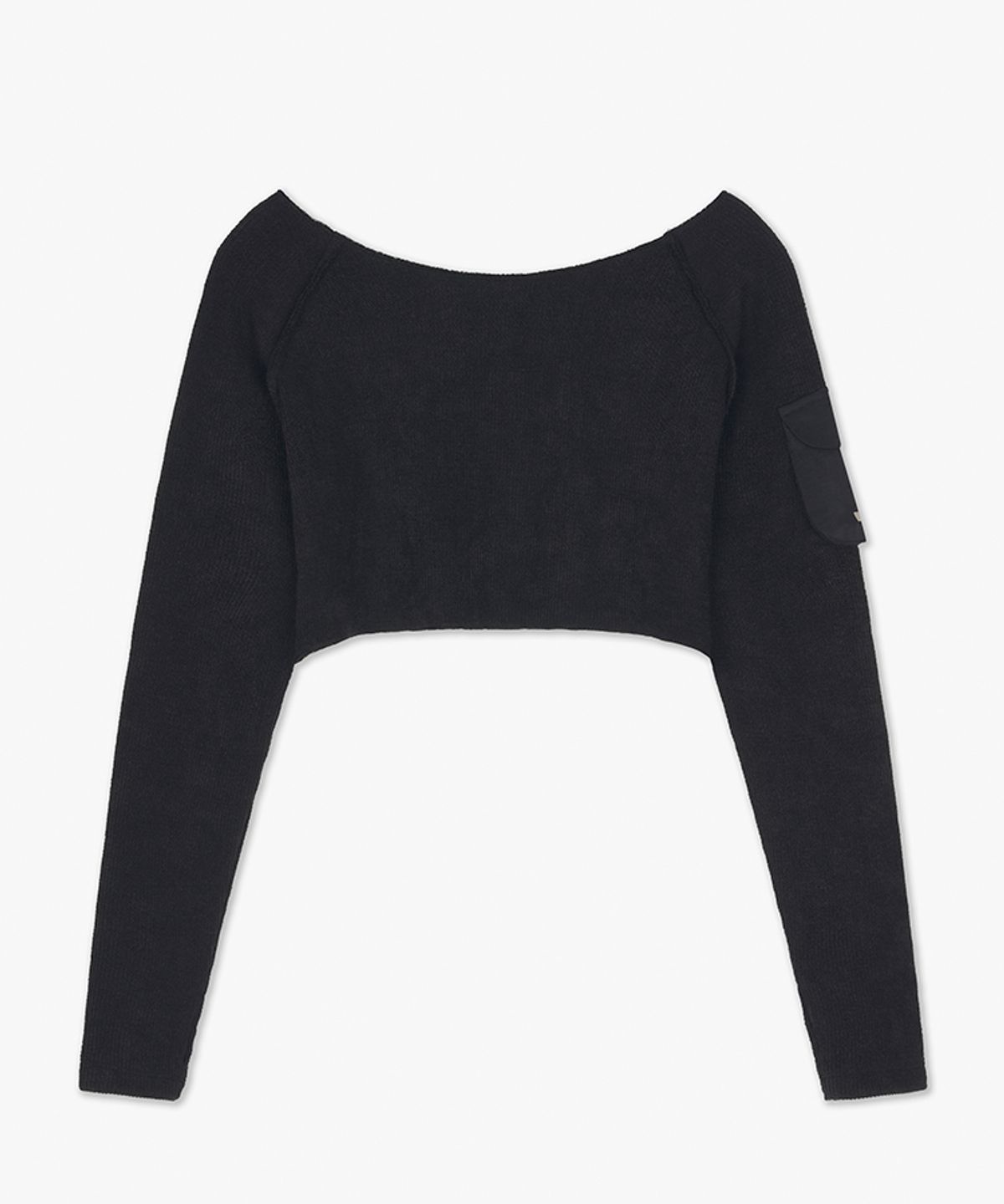 포영(FOUR YOUNG) Pocket Crop Knit Black