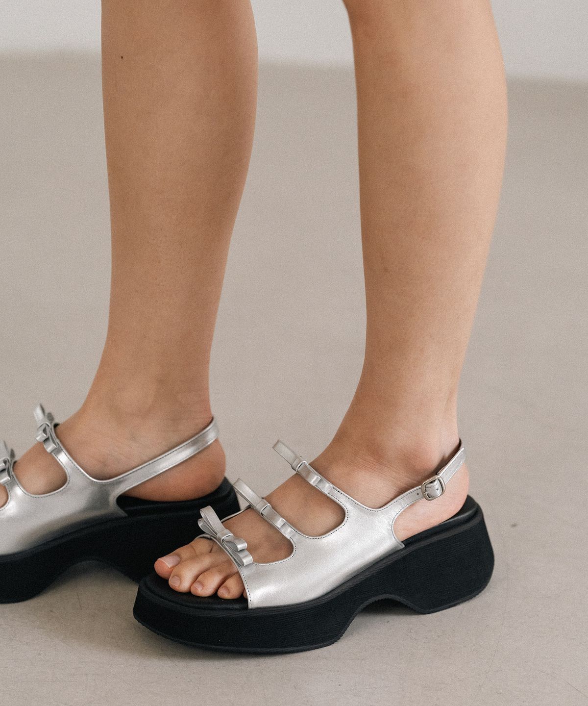 더조히(THE JOHI) Triple Ribbon Platform Slingback_6 COLORS
