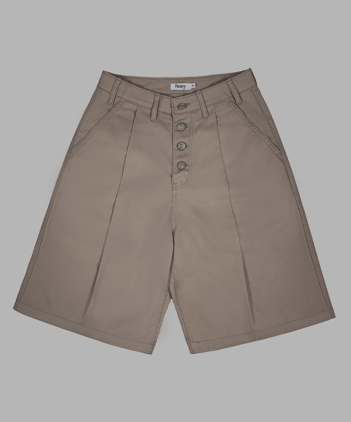 휴이(HUEY) Receipt Pin-Tuck Bermuda Pants Beige