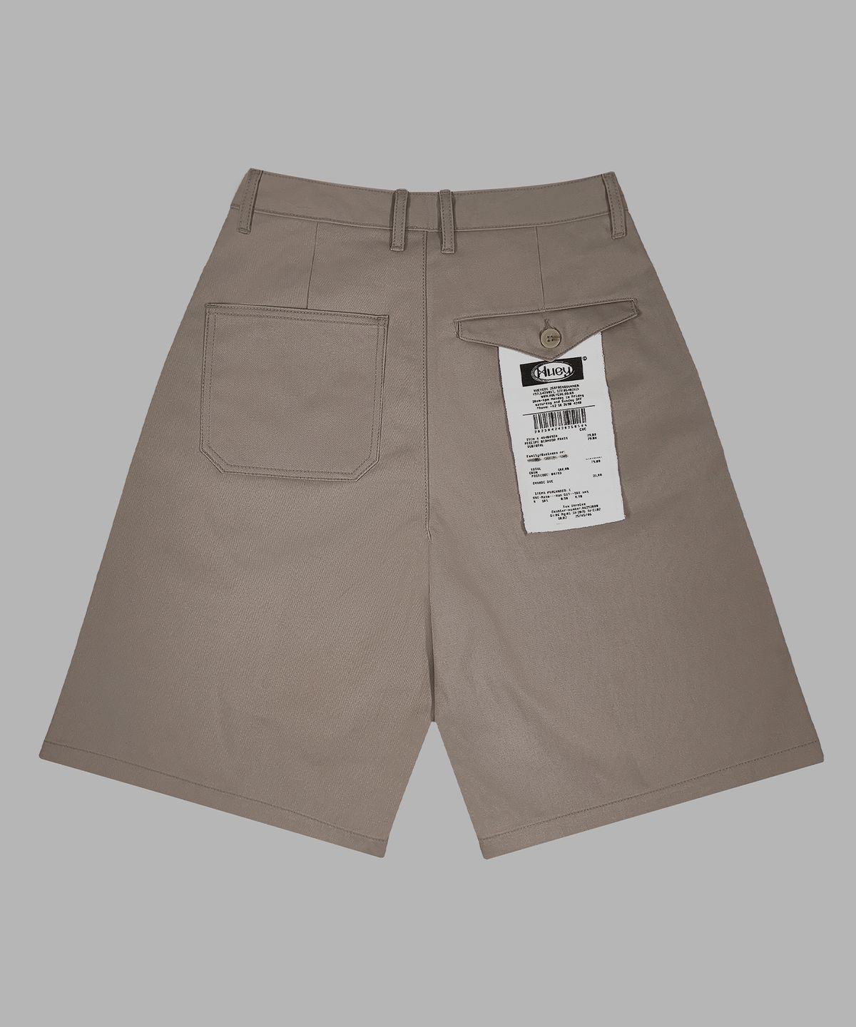 휴이(HUEY) Receipt Pin-Tuck Bermuda Pants Beige