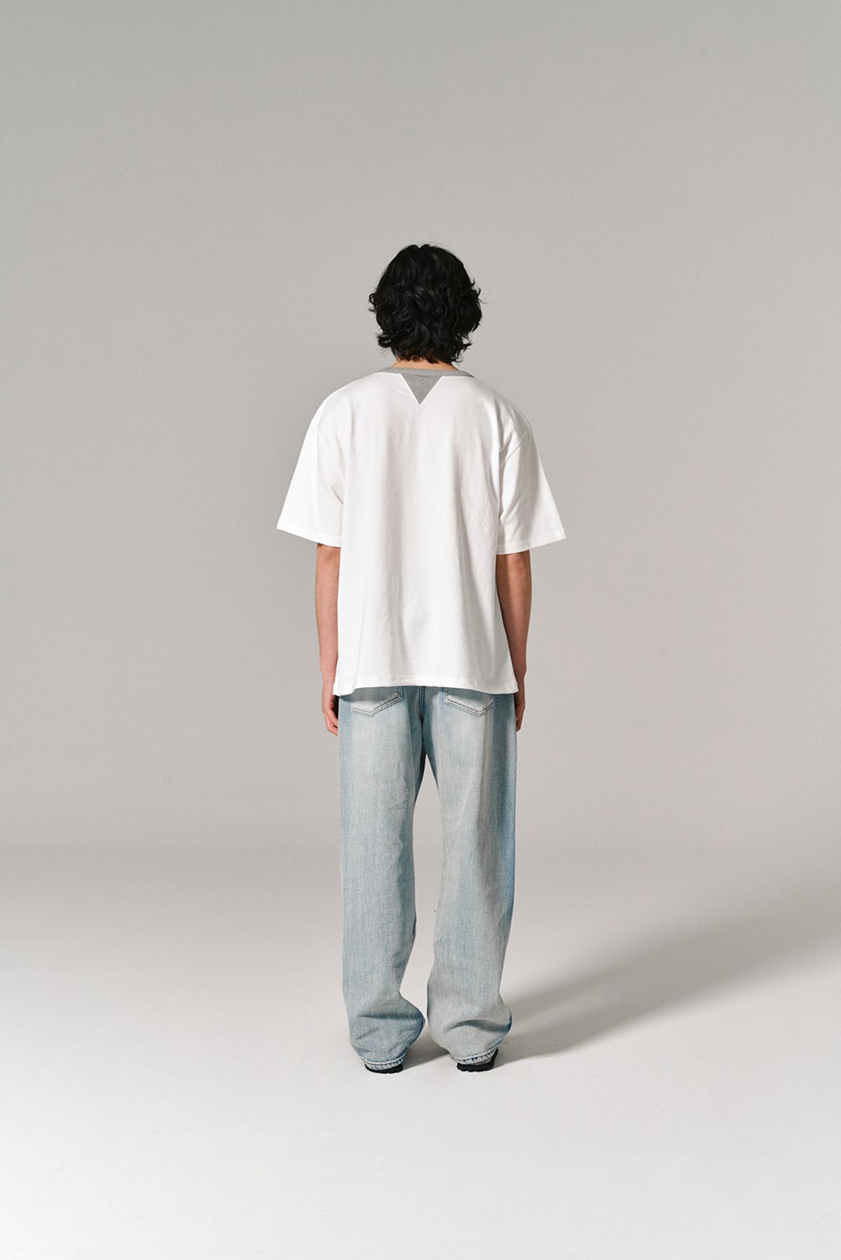 히즈핸더(HISHANDER) V-GUSSET S/S TEE WHITE/MG