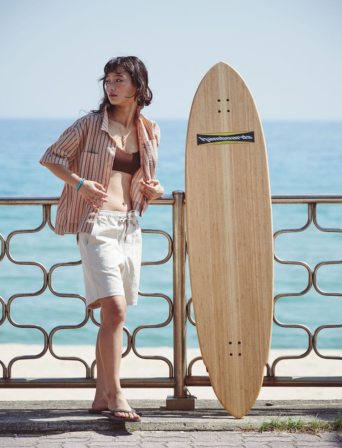플랫웨이브 인 서울(FLATWAVE IN SEOUL) Salkin Linen Walkshorts Ecru