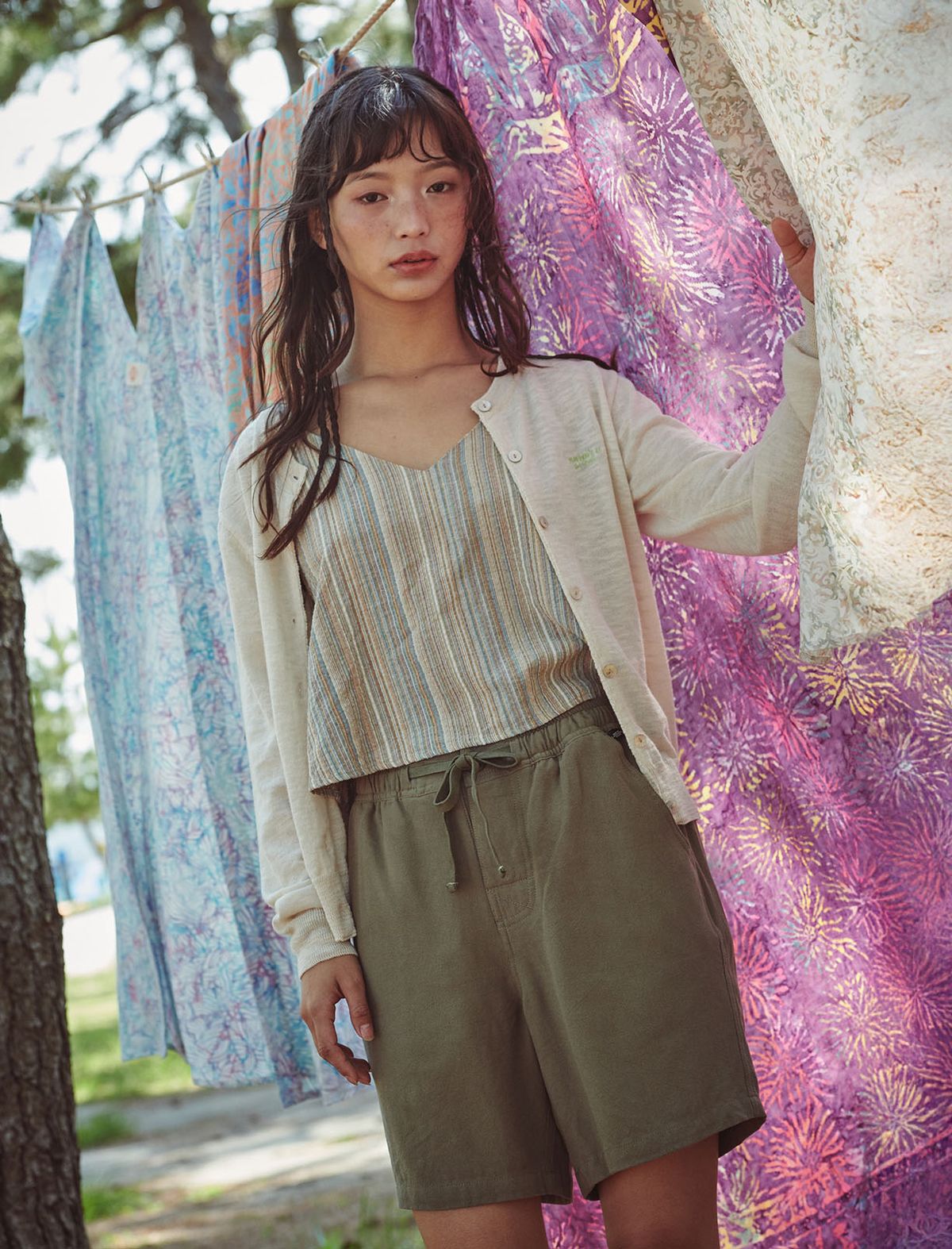 플랫웨이브 인 서울(FLATWAVE IN SEOUL) Salkin Linen Walkshorts Khaki